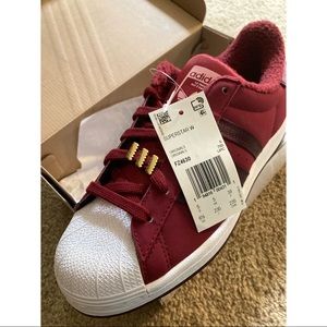 Adidas Originals Superstar Shoes (FZ4630) (NWT) (maroon/white/gold)